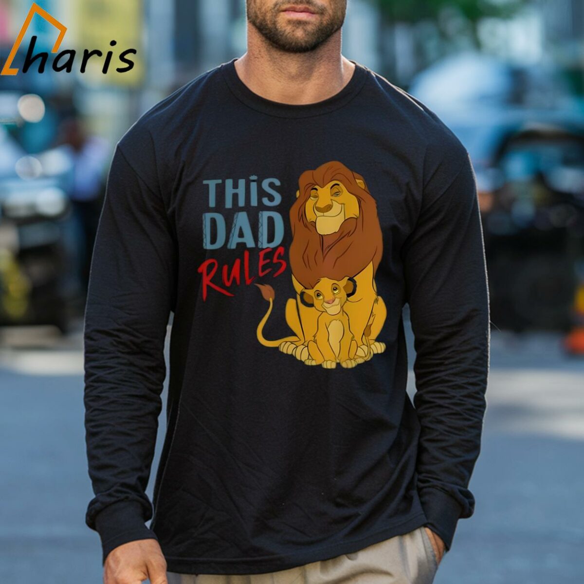 Disney The Lion King Simba And Mufasa This Dad Rules Black Shirt 3 Long sleeve shirt