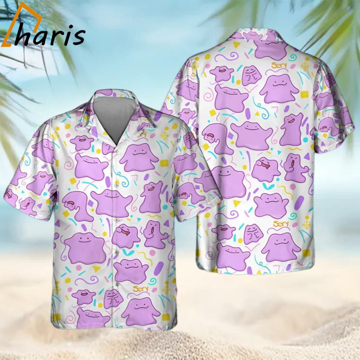 Ditto Button Up Pikachu Summer Hawaiian Shirt 1 1