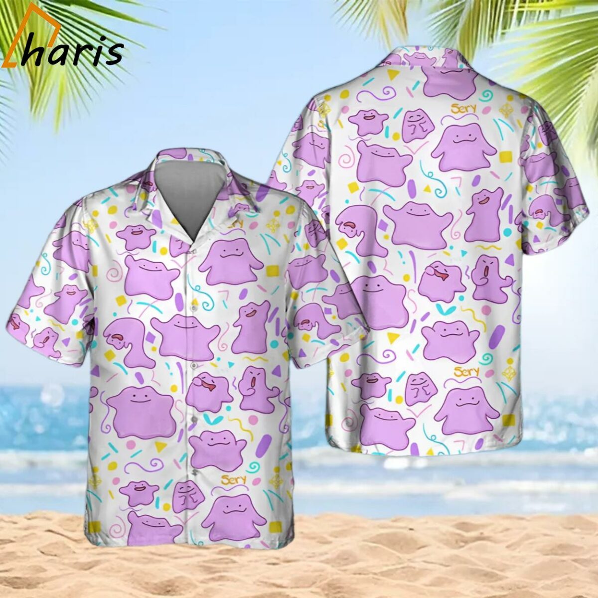 Ditto Button Up Pikachu Summer Hawaiian Shirt 2 2