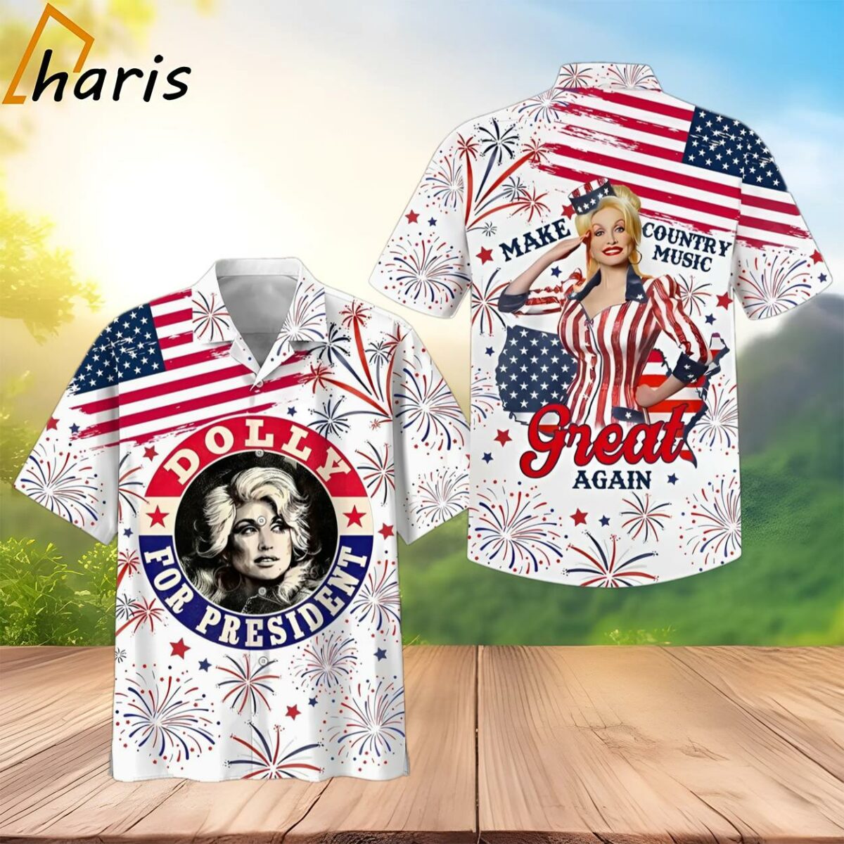 Dolly For Fresident Make Country Music Great Again Hawaiian Shirt 2 3