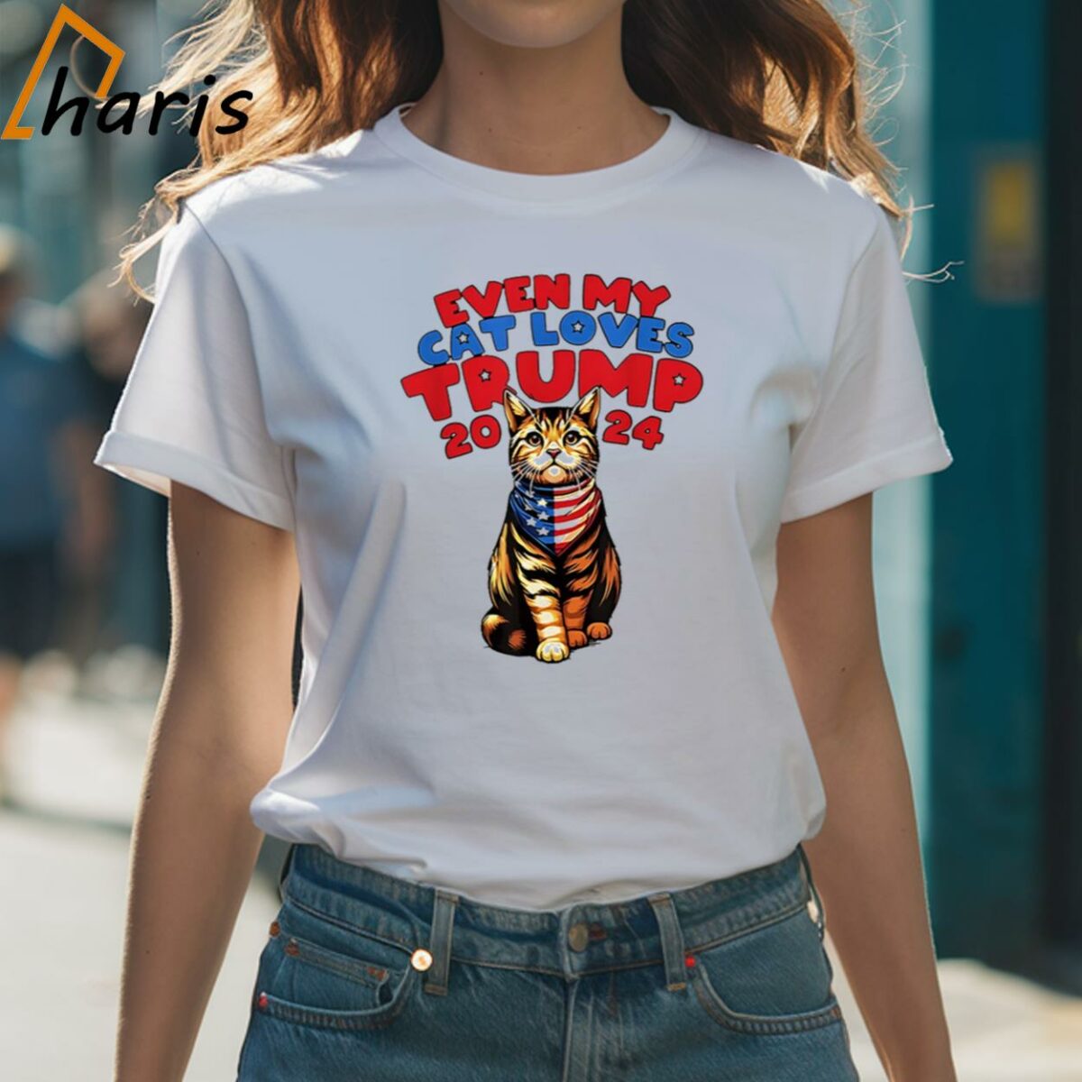 Even My Cat Loves Trump 2024 USA Flag Shirt 1 Shirt