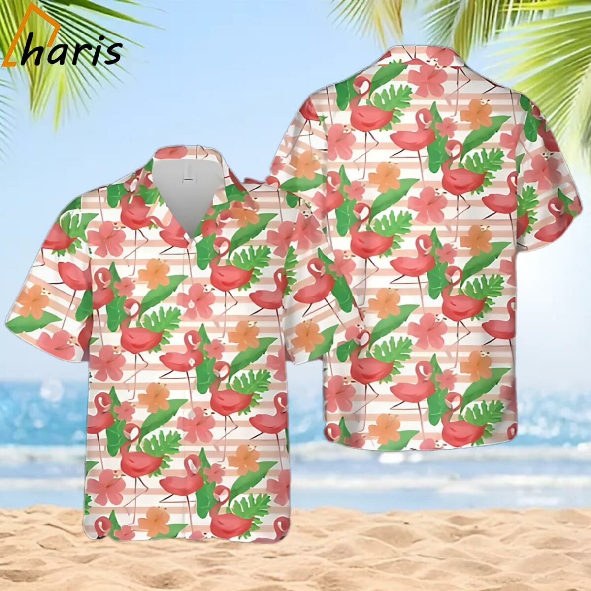 Flamingo A True Beach Vacation Look Pattern Hawaiian Shirt 2 2