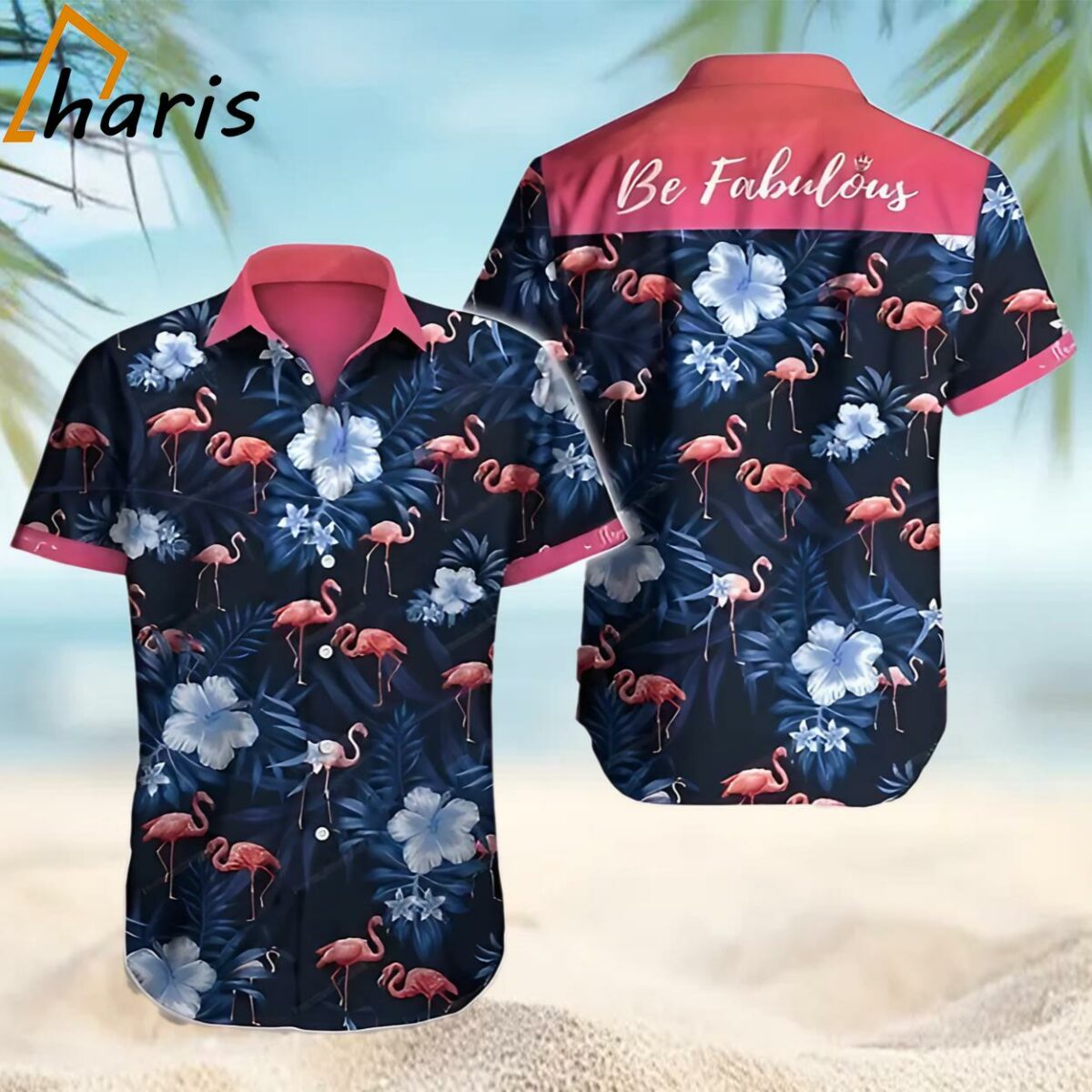Flamingo Be Fabulous Tropical Leave Pattern Trendy Hawaiian Shirt 1 1