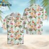 Flamingo Frangipani Flower While Theme Trendy Hawaiian Shirt 1 1