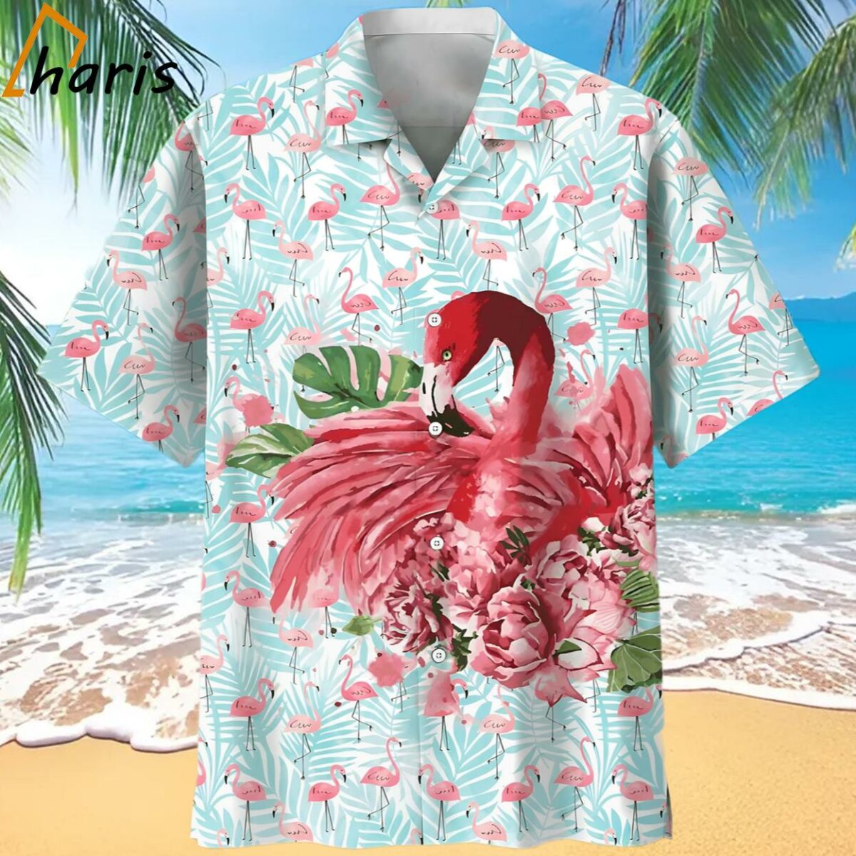 Flamingo Patterns Gracefully Spread Hawaiian Shirt 1 1