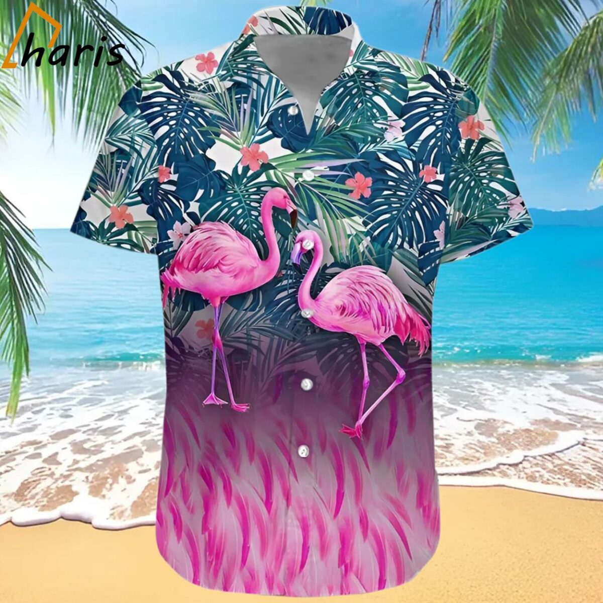 Flamingo Tropical Forest Hawaiian Shirt 1 1