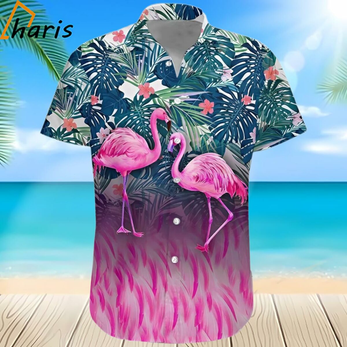 Flamingo Tropical Forest Hawaiian Shirt 2 2