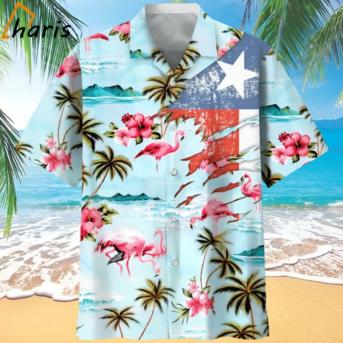 Flamingos Amidst Lush Tropical Plants Hawaiian Shirt 1 1