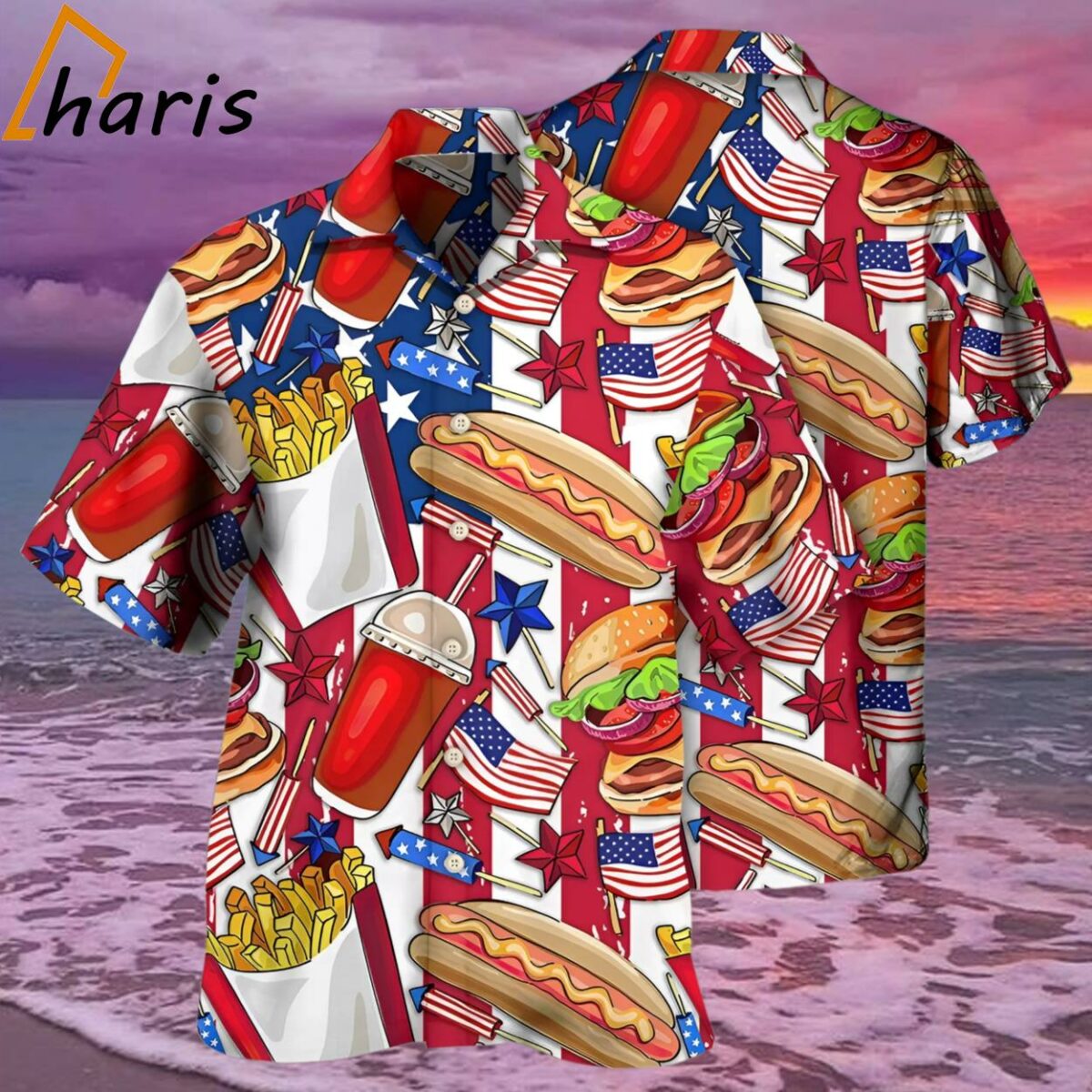Food Independence Day Star America Hawaiian Shirt 1 2