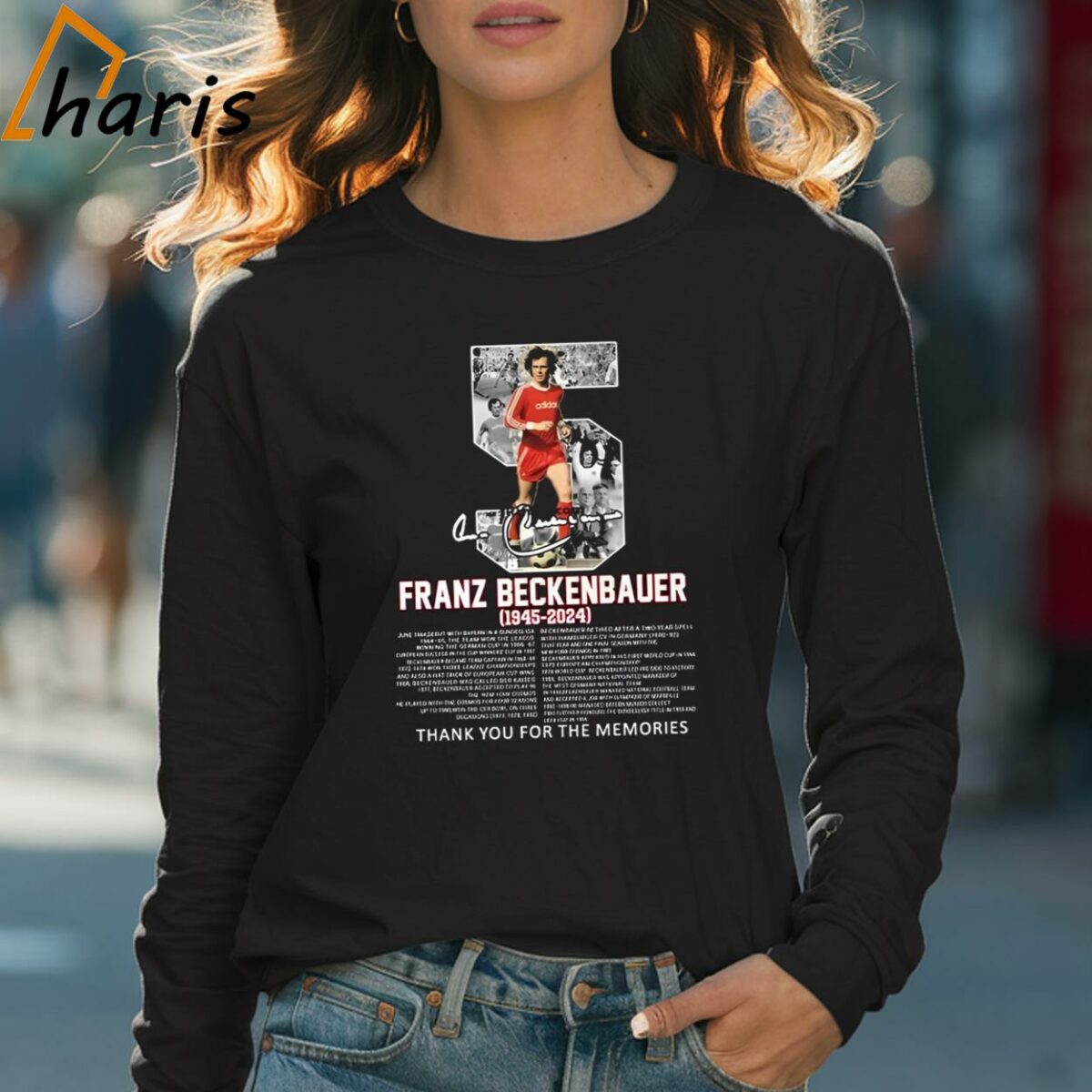 Franz Beckenbauer 1945 2024 Thank You For The Memories Signature T shirt 4 Long sleeve shirt