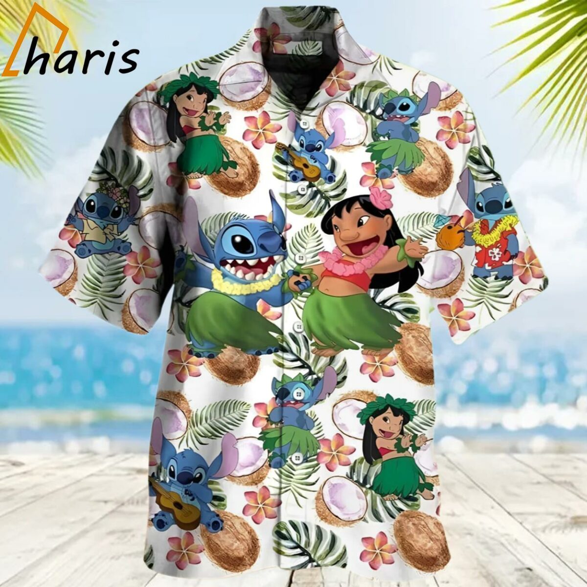 Funny Lilo And Stitch Hawaiian Shirt Tropical Coconut Beach Vacation Gift 2 2