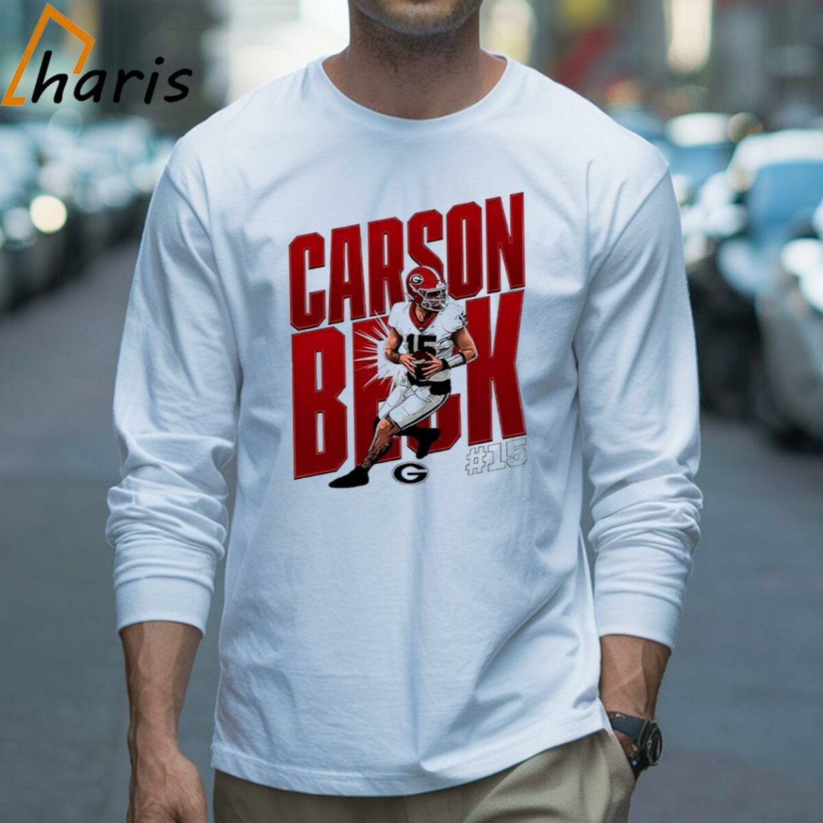 Georgia Bulldogs Football Carson Beck 15 Shirt 3 Long sleeve shirt