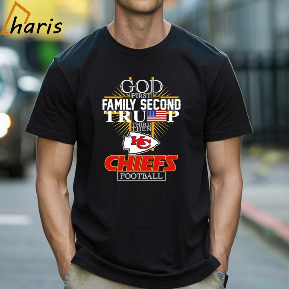 God First Family Second Trump Kansas City Chiefs Football Shirt