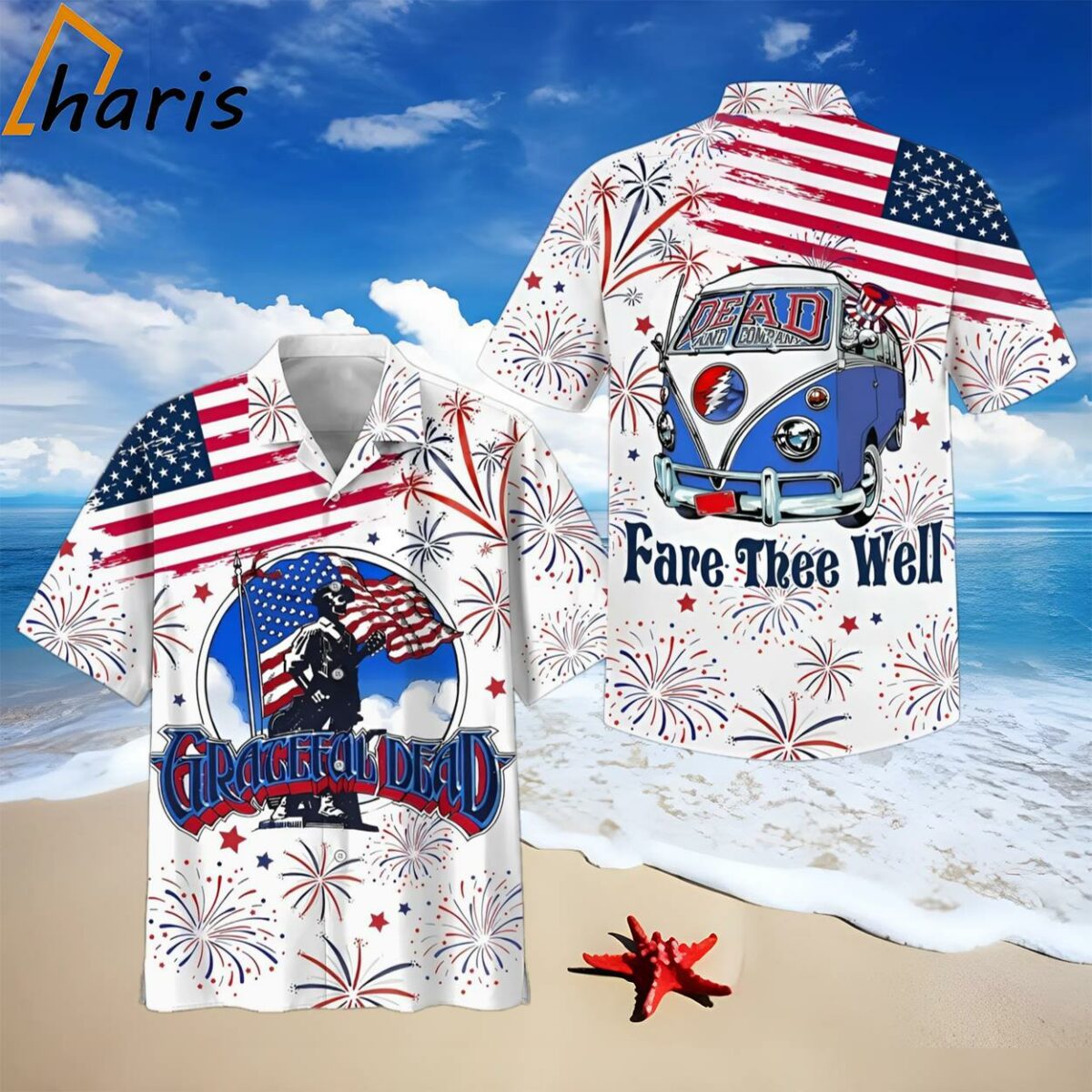 Grateful Dead Fare Thee Well Happy 4th Of July Hawaiian Shirt 1 1