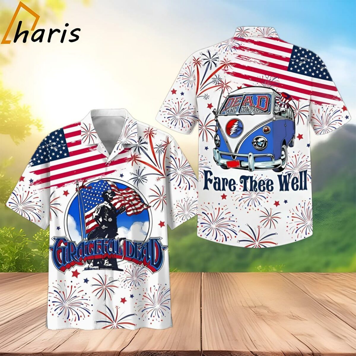 Grateful Dead Fare Thee Well Happy 4th Of July Hawaiian Shirt 2 3