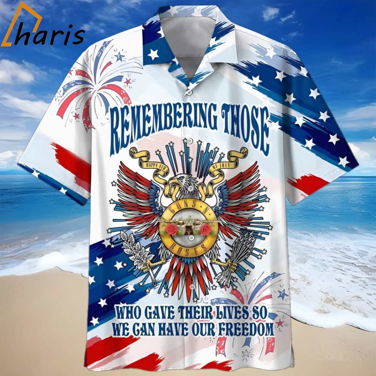 Guns N' Roses Remembering Those Who Gave Their Lives So We Can Have Our Freedom Hawaiian Shirt 1 1
