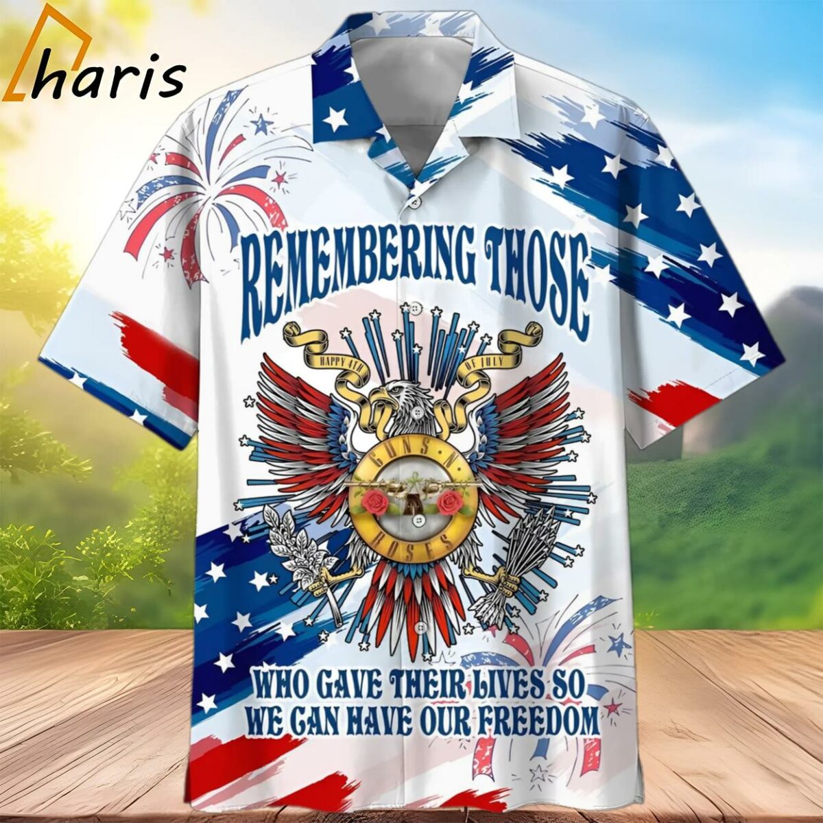 Guns N' Roses Remembering Those Who Gave Their Lives So We Can Have Our Freedom Hawaiian Shirt 2 3