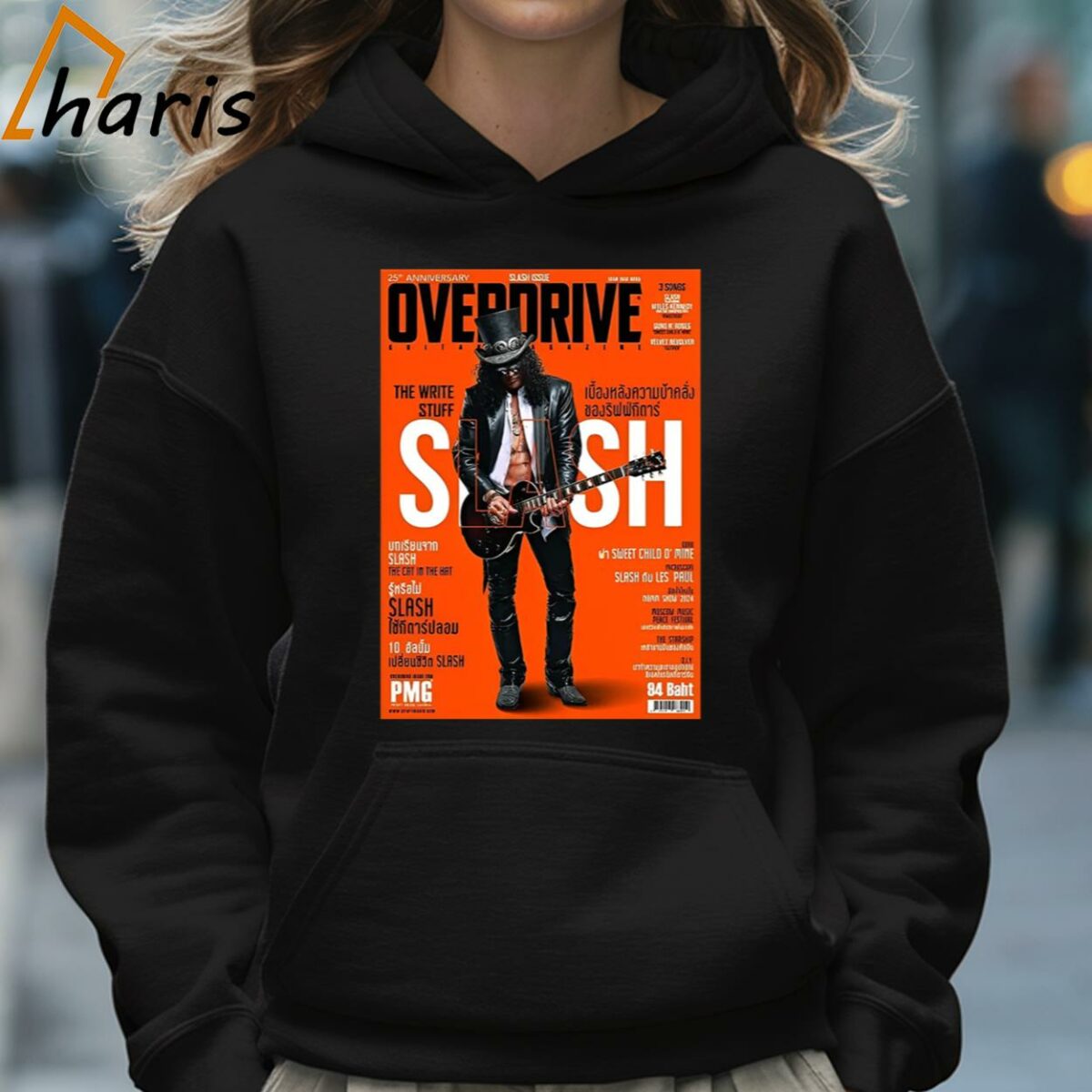 Guns N Roses 25th Anniversary Slash Issue Overdrive Guitar Magazine T shirt 5 Hoodie