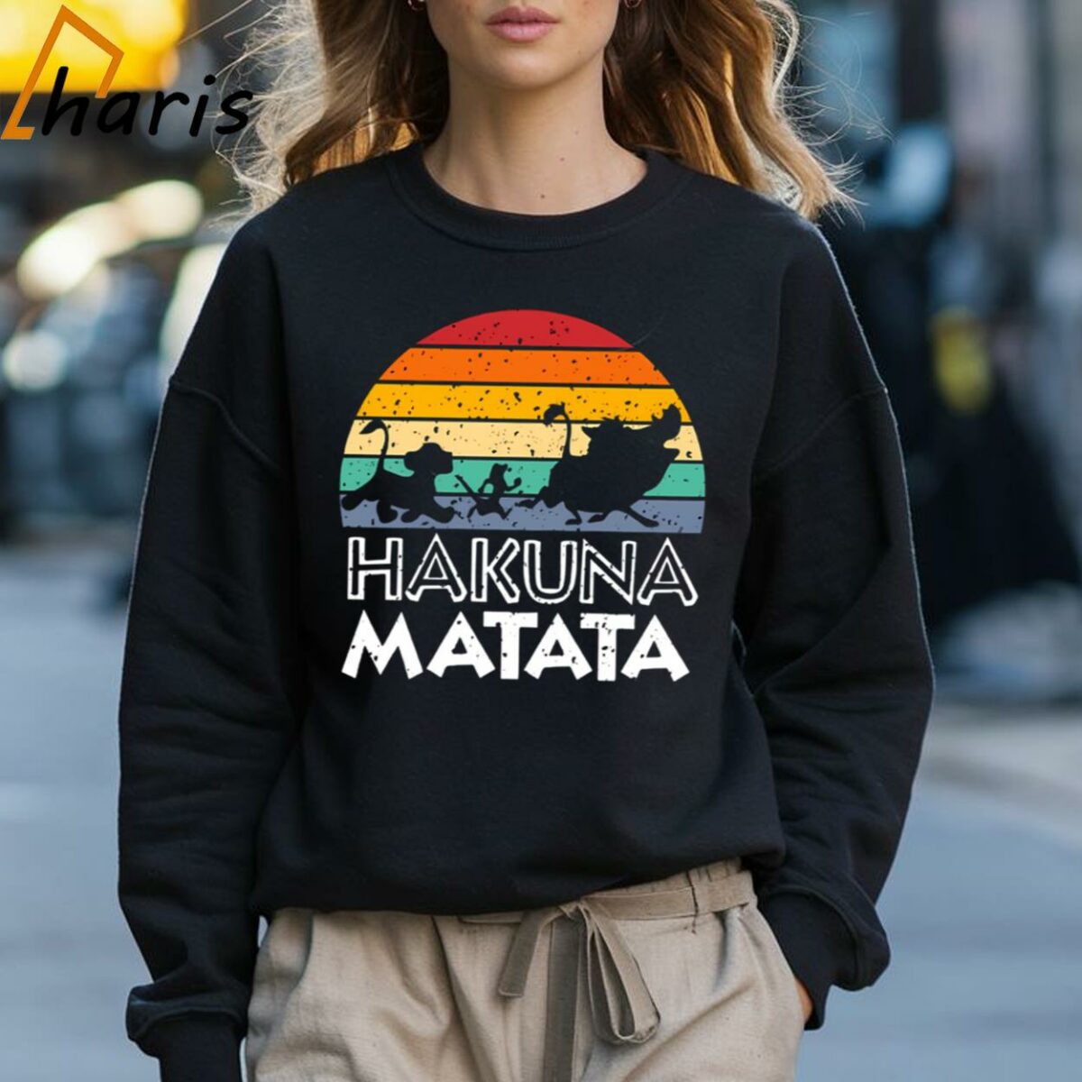 Hakuna Matata Retro Vintage Sunset T shirt Inspired By The Lion King For Fathers Day 3 Sweatshirt