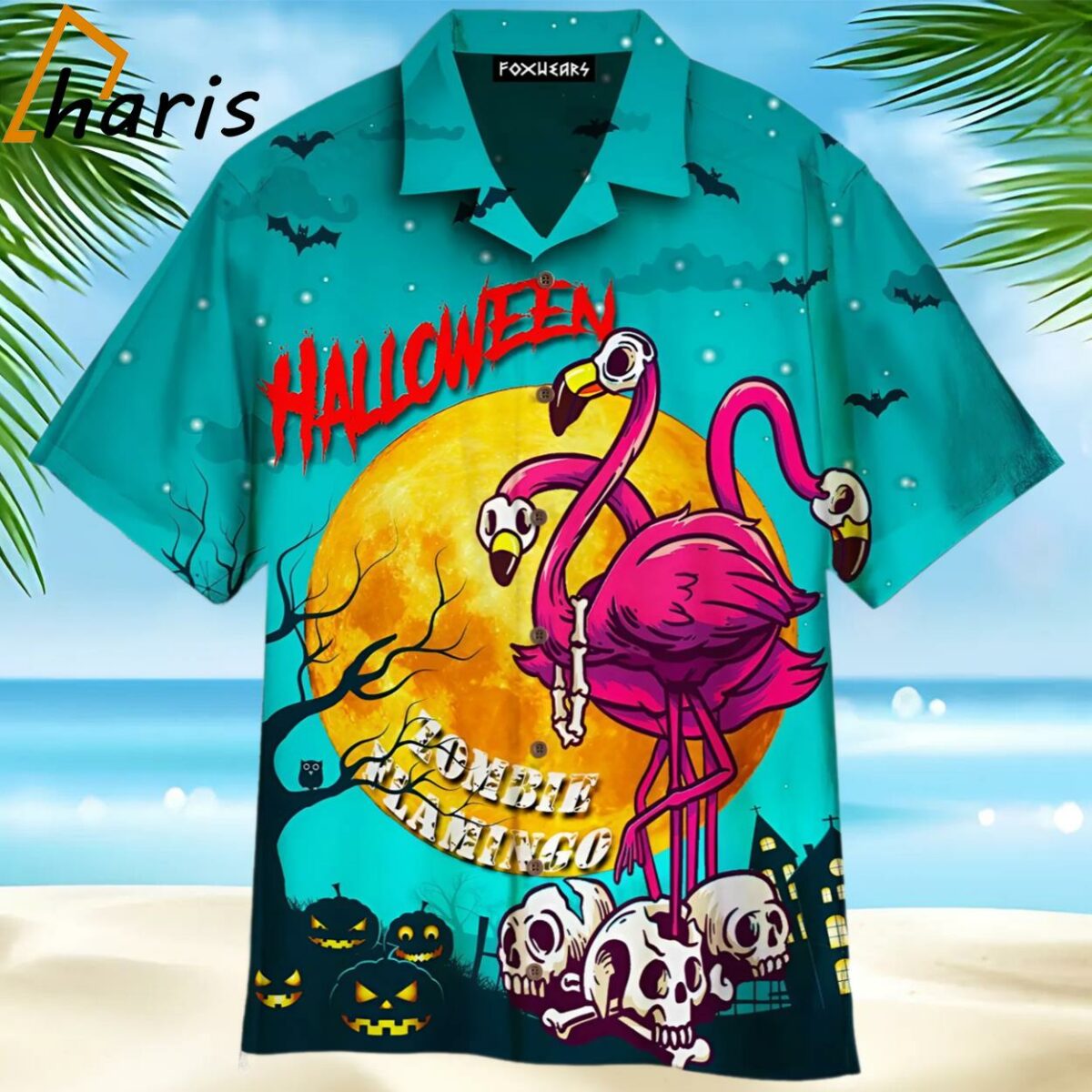 Halloween Zombie Flamingo Trendy Hawaiian Shirt 1 1