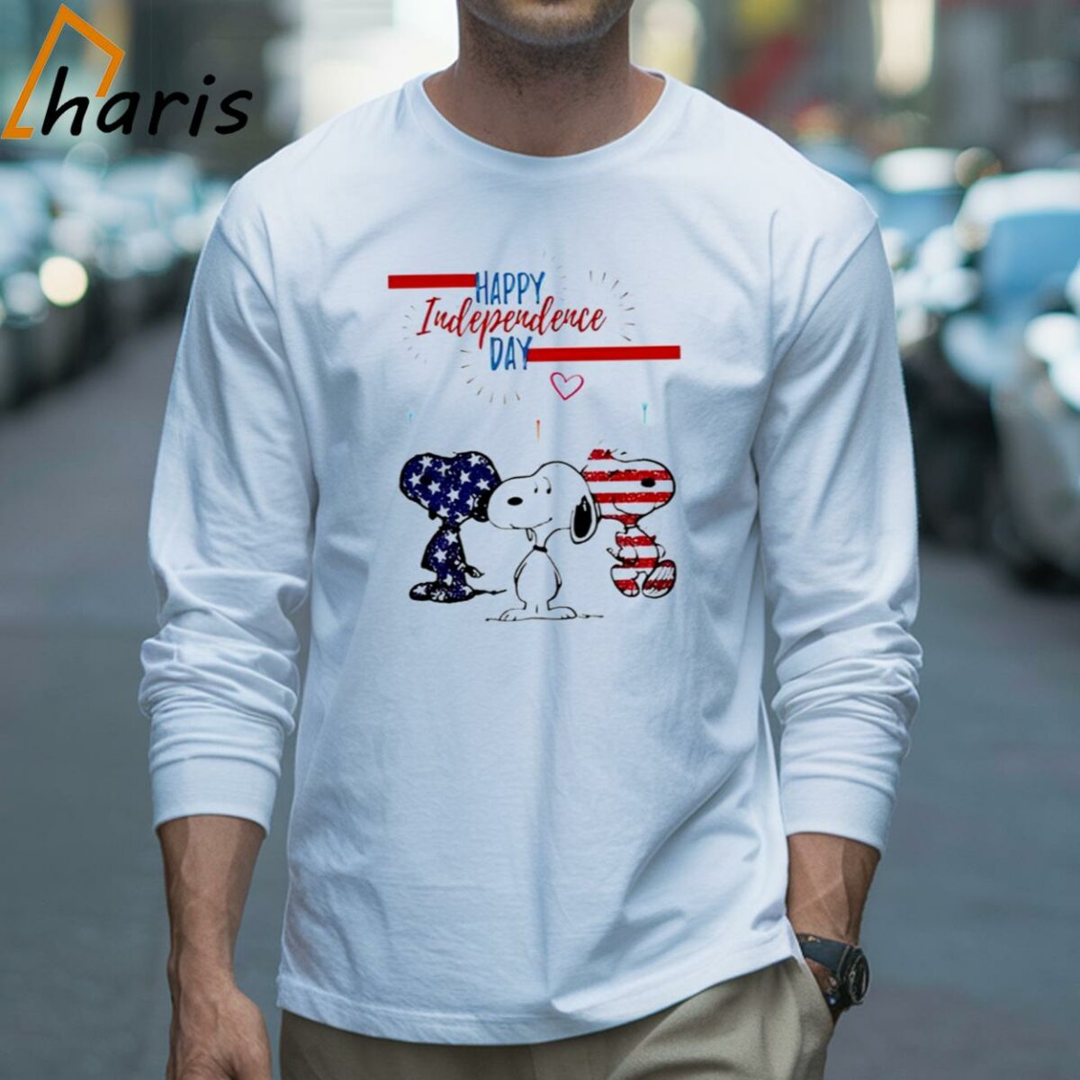 Happy 4th July Independence American Flag Snoopy Shirt 3 Long sleeve shirt