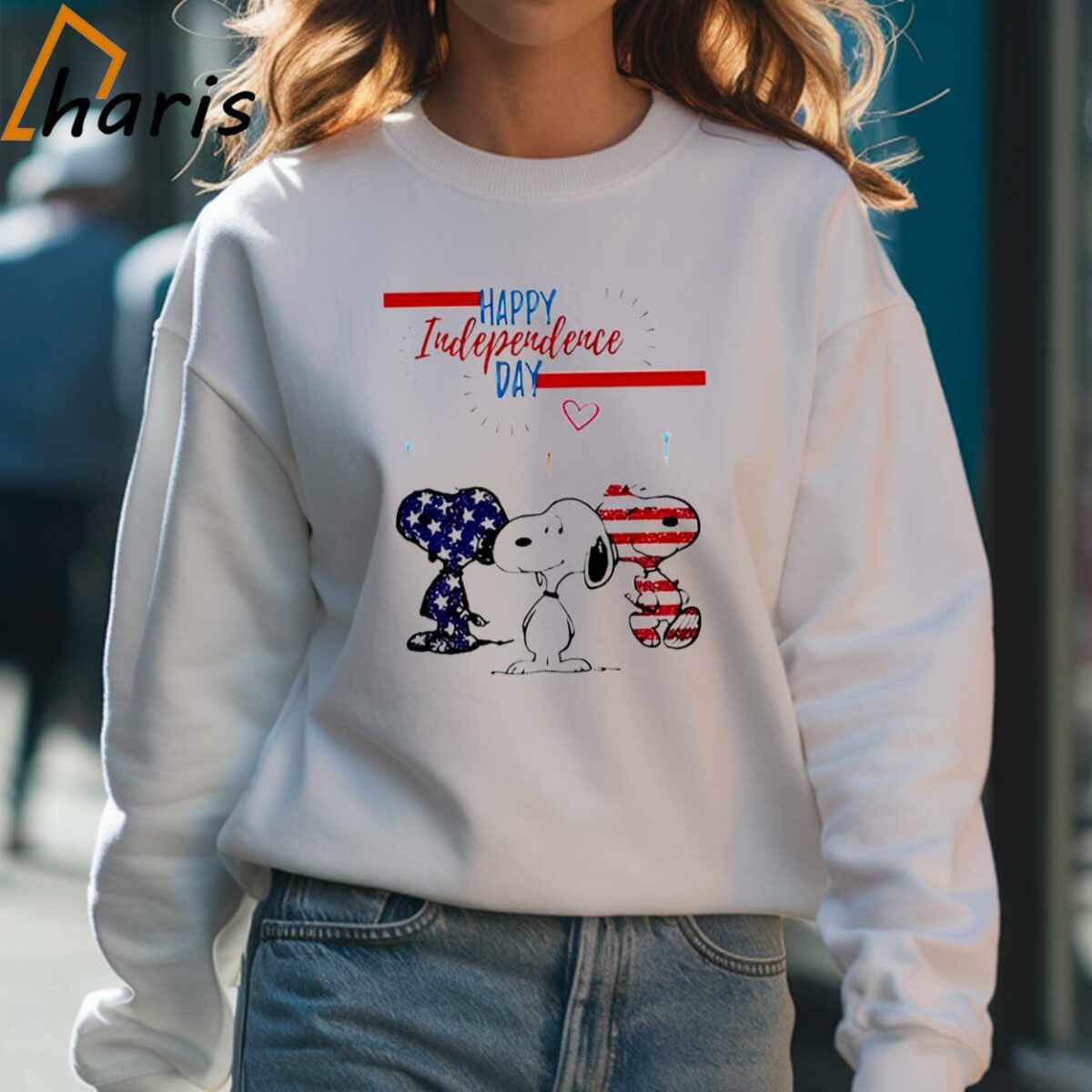 Happy 4th July Independence American Flag Snoopy Shirt 4 Sweatshirt