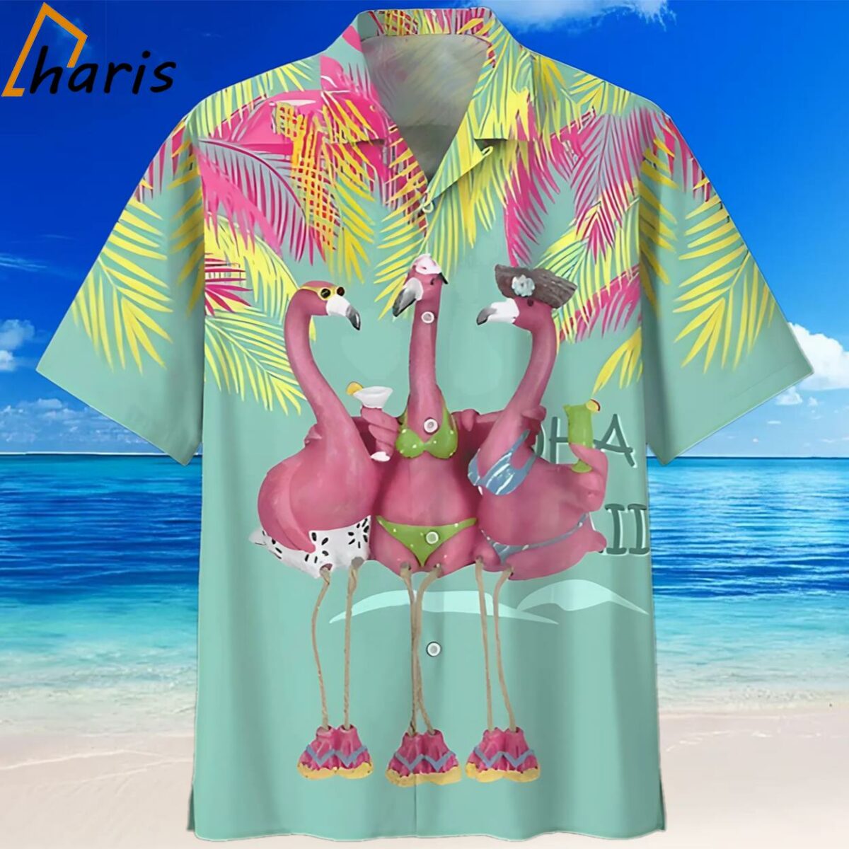 Happy Flamingo Ornamental Design Hawaiian Shirt 2 2