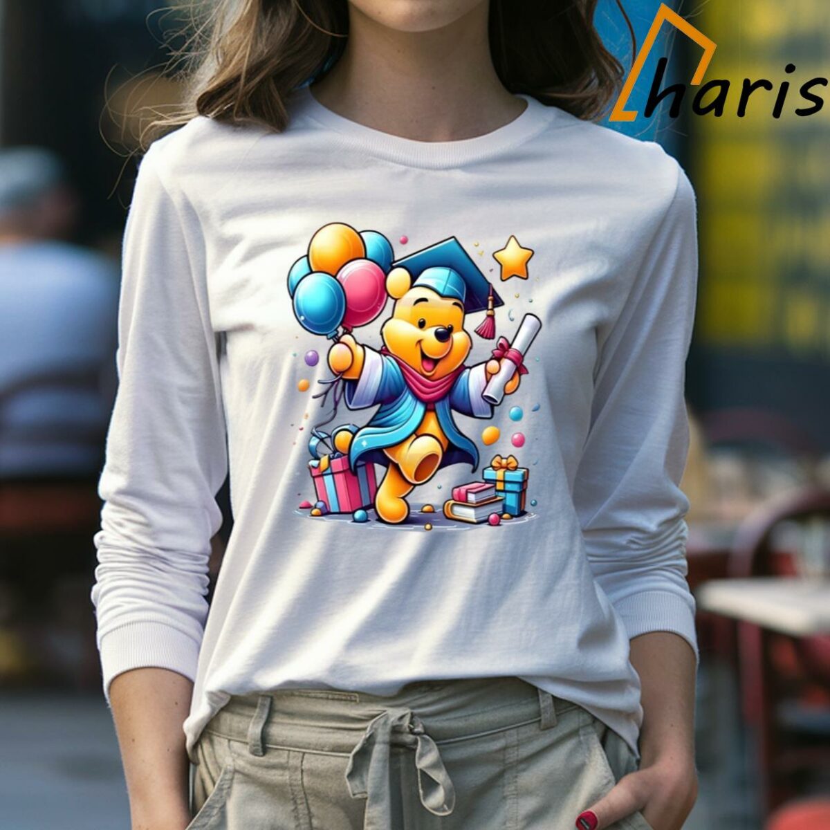 Happy Winnie The Pooh Fun Graduation Shirt Winnie The Pooh Disney Characters 4 Long sleeve Shirt