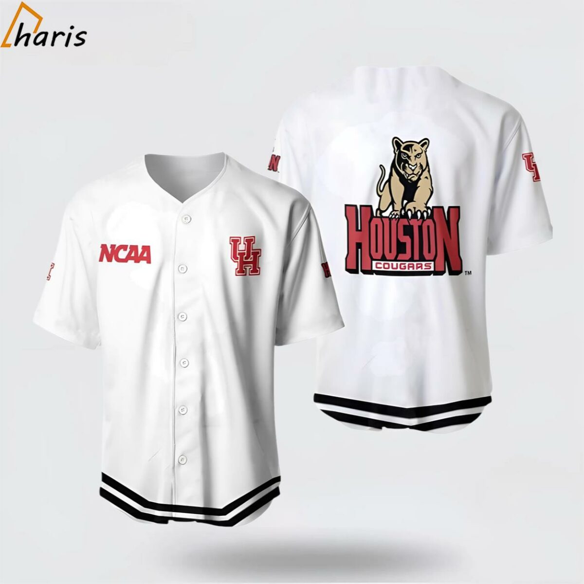 Houston Cougars Classic White With Mascot Baseball Jersey 1 jersey