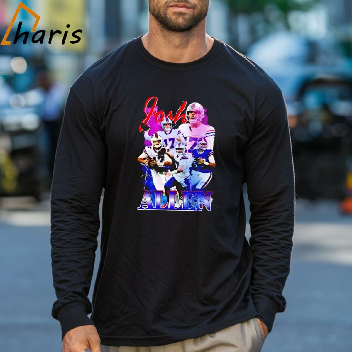 Josh Allen Buffalo Bills Graphic Retro Shirt 3 Long sleeve shirt
