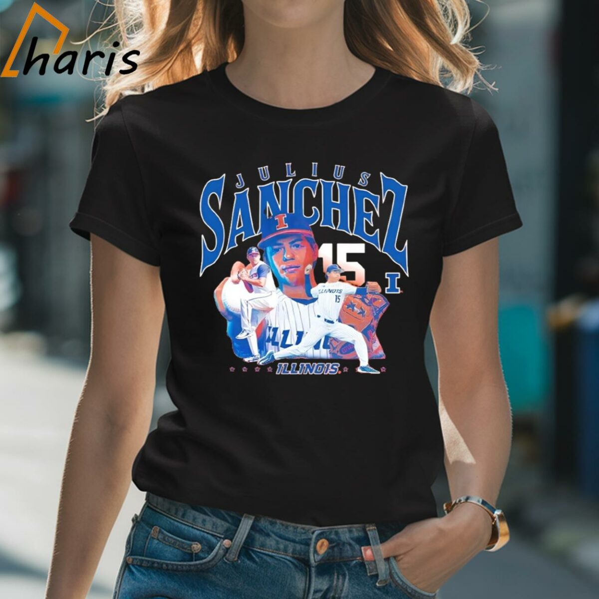 Julius Sanchez Illinois NCAA Baseball Player Shirt 2 Shirt