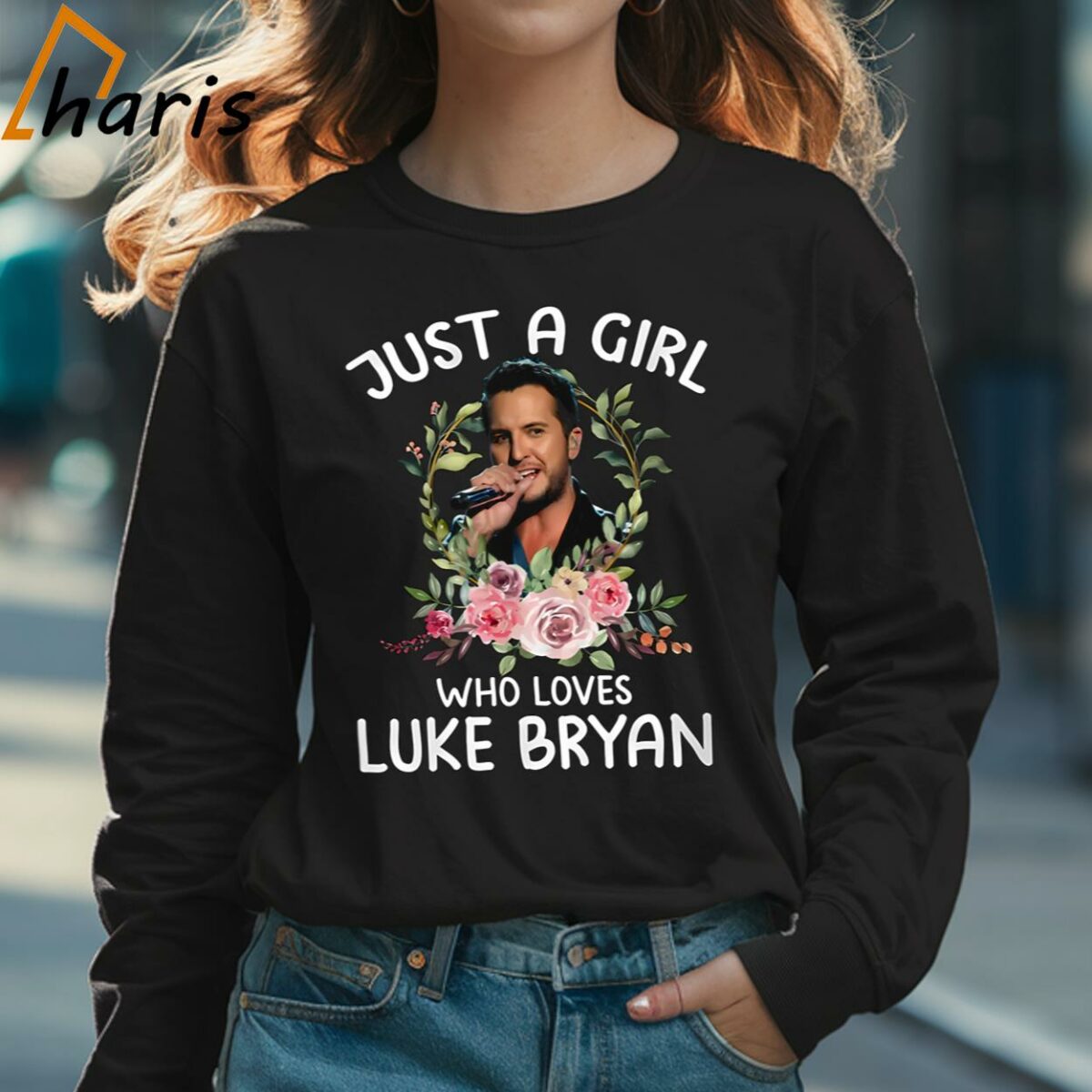 Just A Girl Who Loves Luke Bryan T shirt 3 Long sleeve shirt