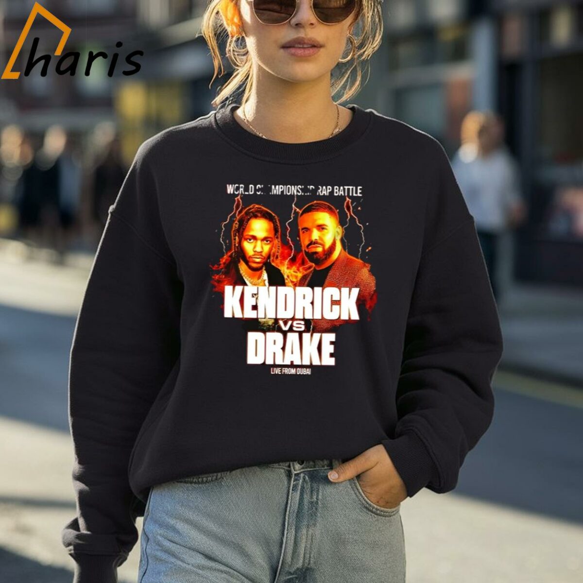 Kendrick Lamar Vs Drake World Championship Rap Battle Live From Dubai Shirt 4 Sweatshirt