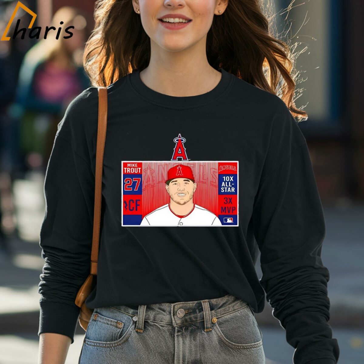 Los Angeles Angels 27 Mike Trout 10x all star 3x MVP shirt 4 long sleeve shirt