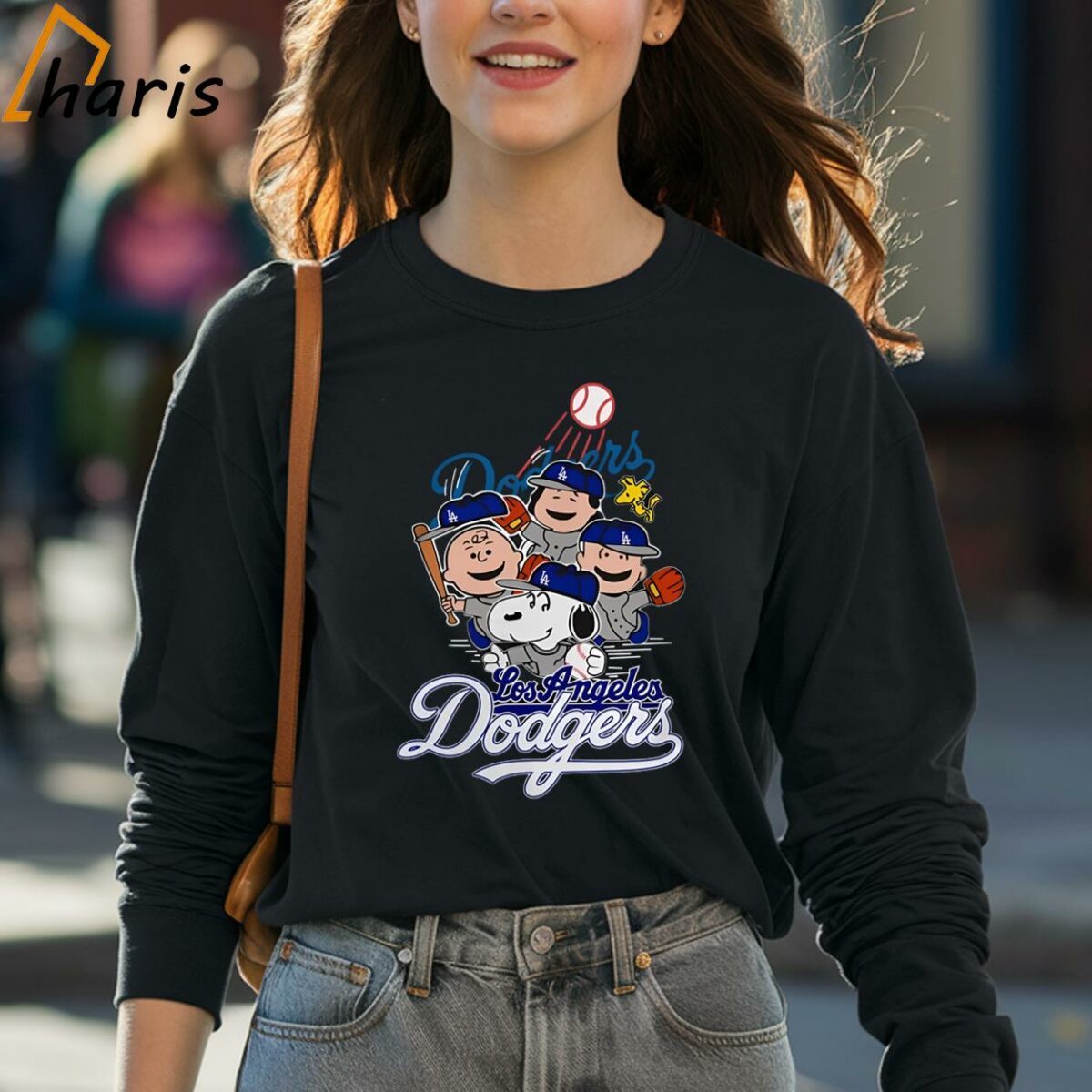 Los Angeles Dodgers Snoopy Charlie Brown Woodstock The Peanuts Baseball Shirts 4 long sleeve shirt