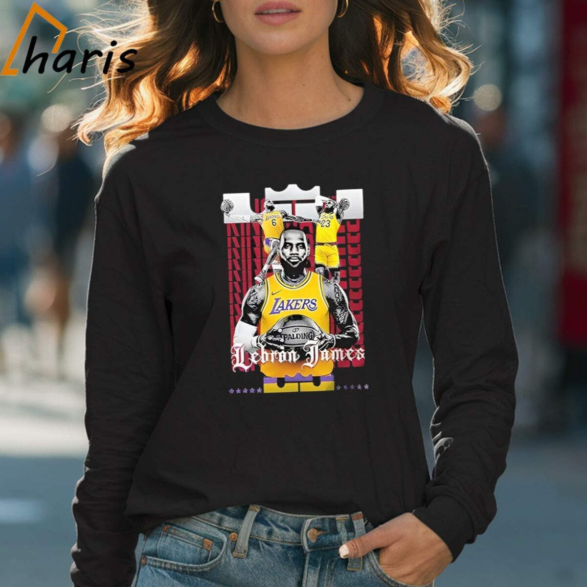 Los Angeles Lakers LeBron James True King Fan T Shirt 4 Long sleeve shirt