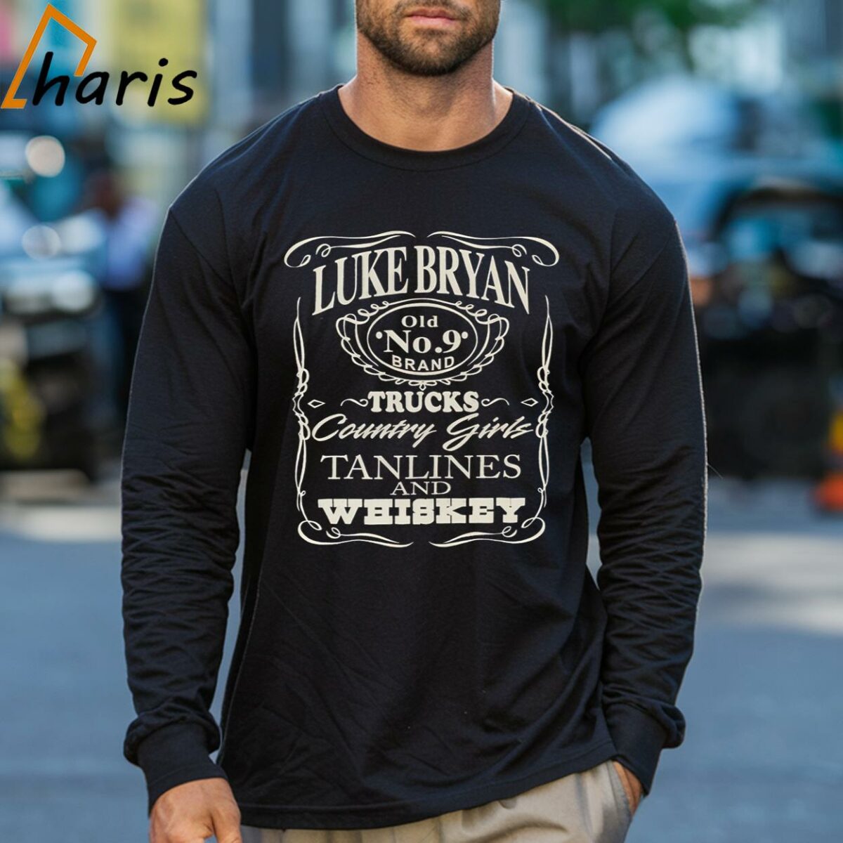 Luke Bryan Concert Shirt Black Kill Lights Tee Trucks Tanlines Whiskey 3 Long sleeve shirt