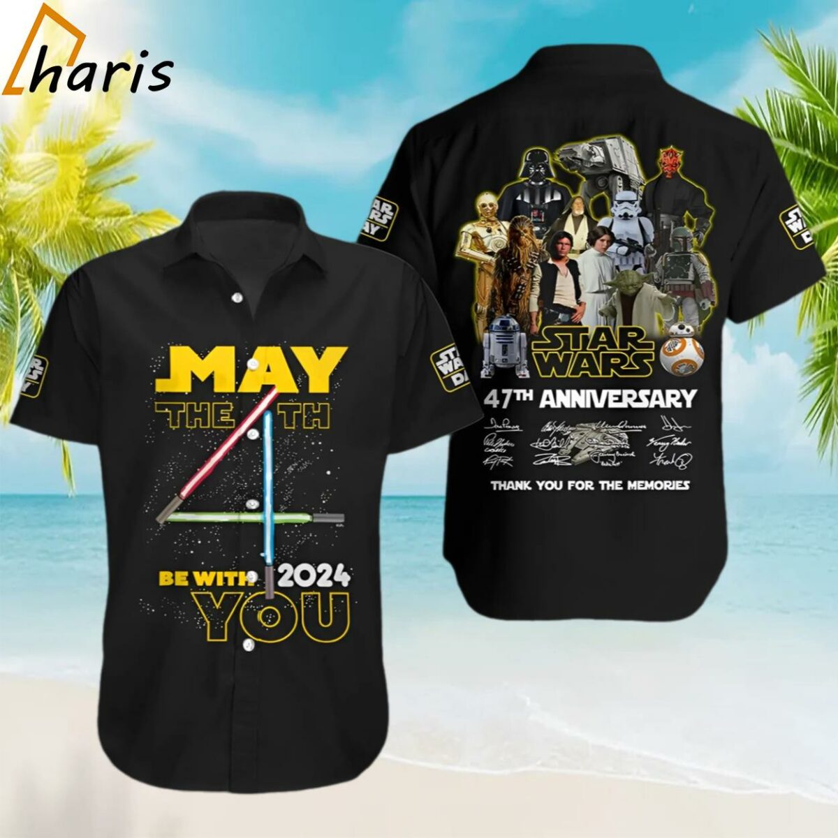 May The 4th Be With You 2024 Star Wars 47th Anniversary Thank You For The Memories Hawaiian Shirt 1 1