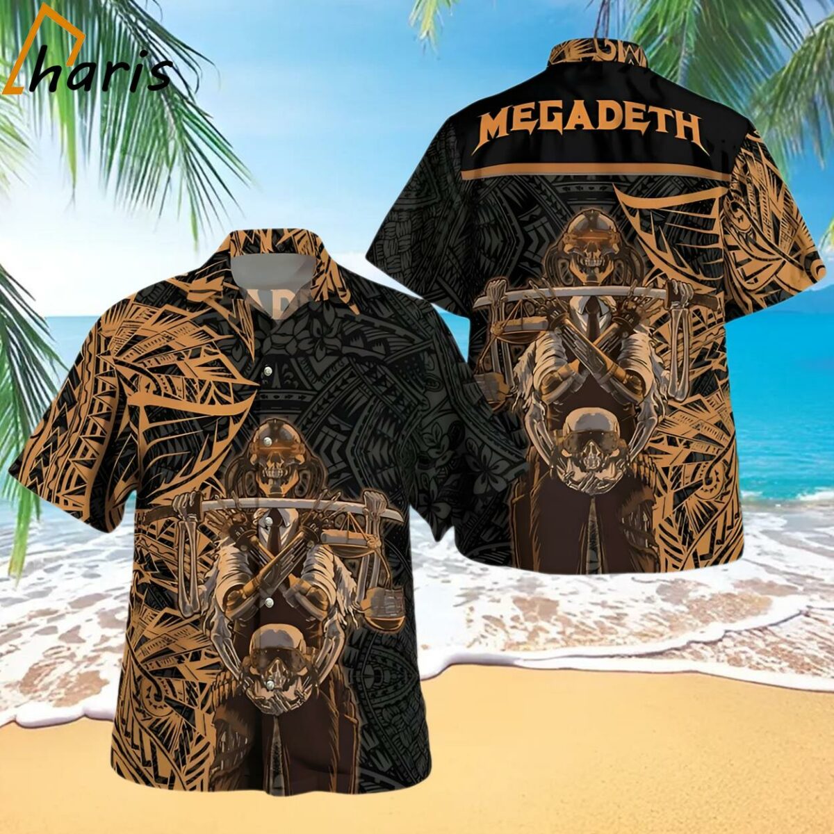 Megadeth Band Tribal Music Skull Hawaiian Shirt 1 1