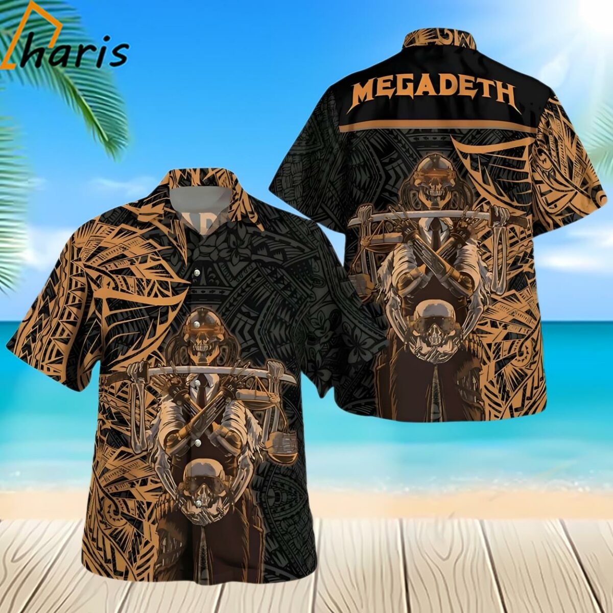 Megadeth Band Tribal Music Skull Hawaiian Shirt 2 2