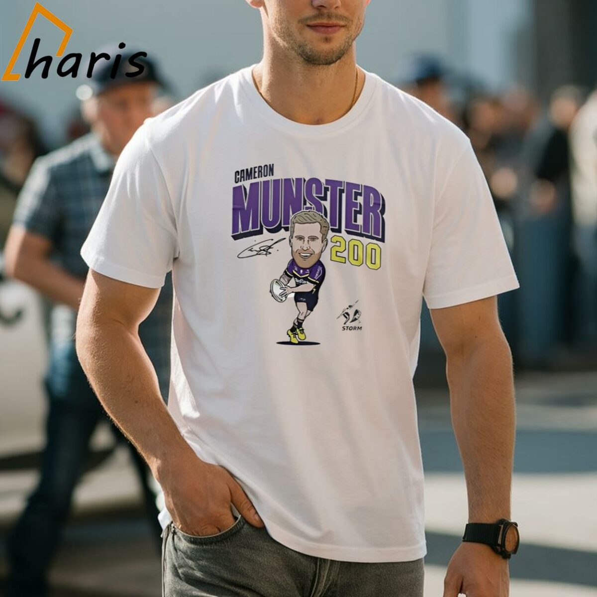 Melbourne Storm Cameron Munster 200 Signature T shirt 1 Shirt