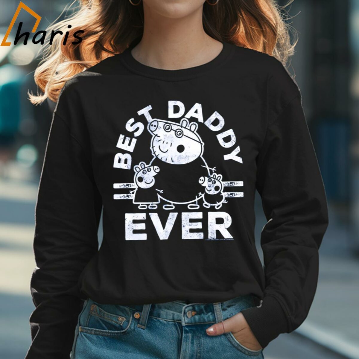 Mens Peppa Pig Best Daddy Ever T shirt 3 Long sleeve shirt