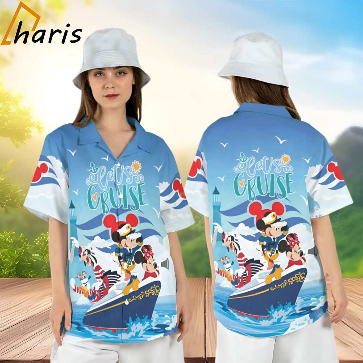 Mickey and Friends Let's Cruise Hawaiian Shirt 2 3