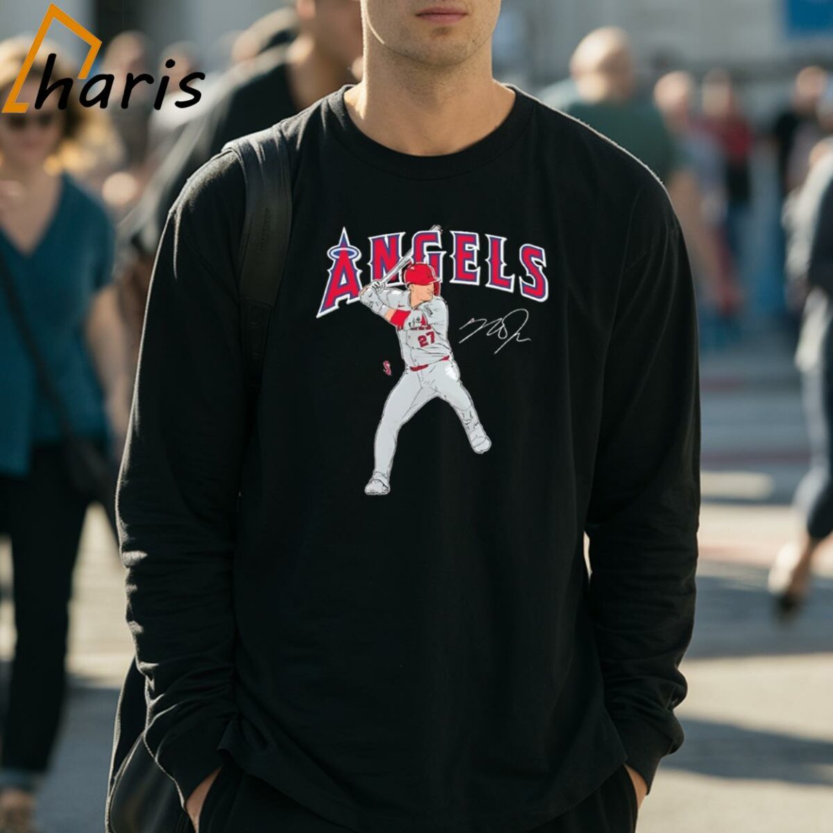Mike Trout Los Angeles Angels Player Swing Signature Shirt 3 Long Sleeve Shirt