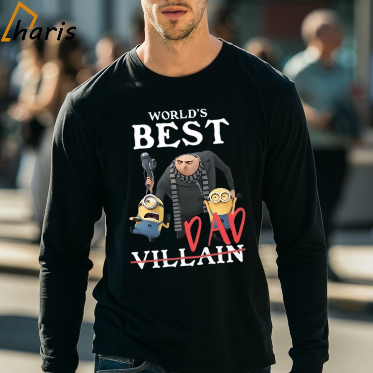 Minions Fathers Day Gru Worlds Best Dad Villain Essential T shirt 4 long sleeve shirt
