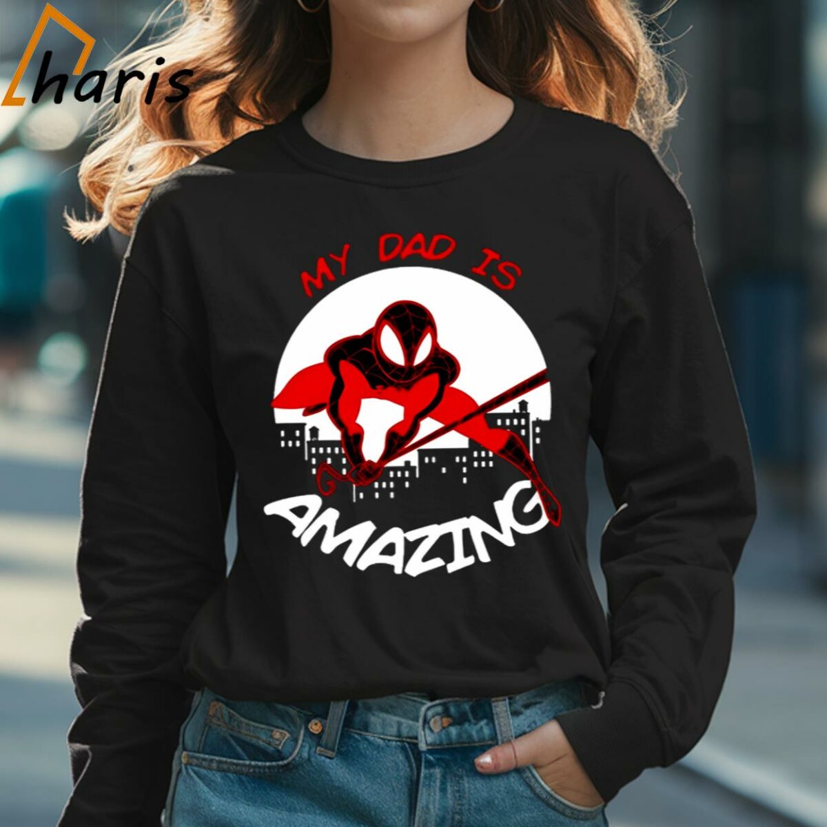 My Dad Is Amazing Spider Man Action Pose T shirt 3 Long sleeve shirt