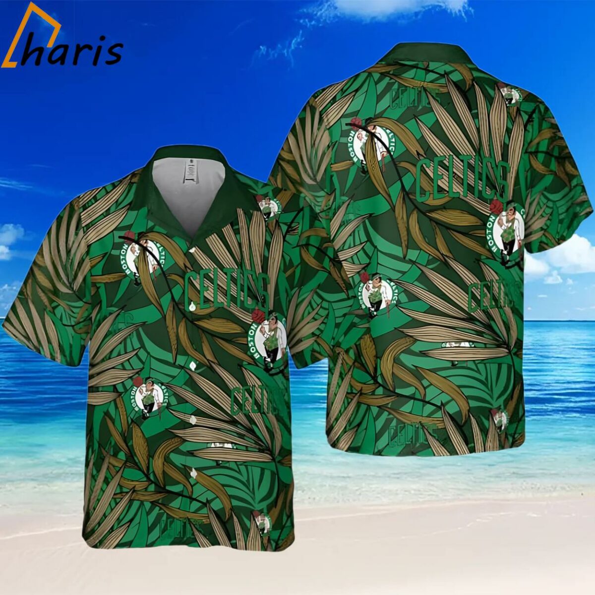 NBA Boston Celtics Tropical Palm Leaves Hawaiian Shirt 2 2