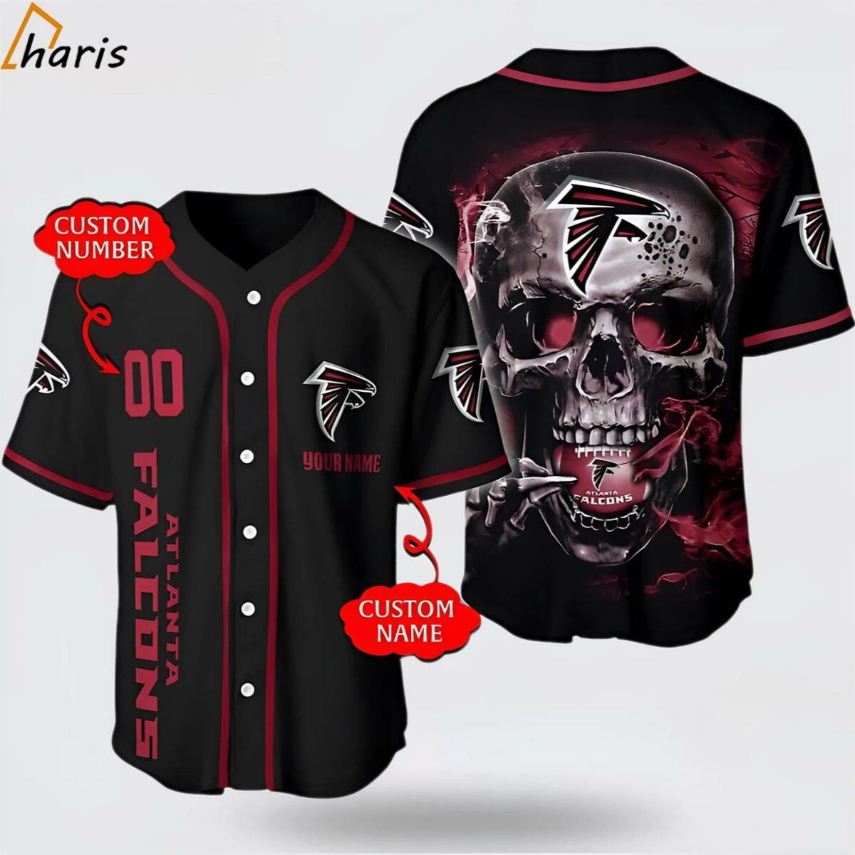 NFL Atlanta Falcons 3D Personalized Skull The Ultimate Fan Gear Baseball Jersey 1 jersey
