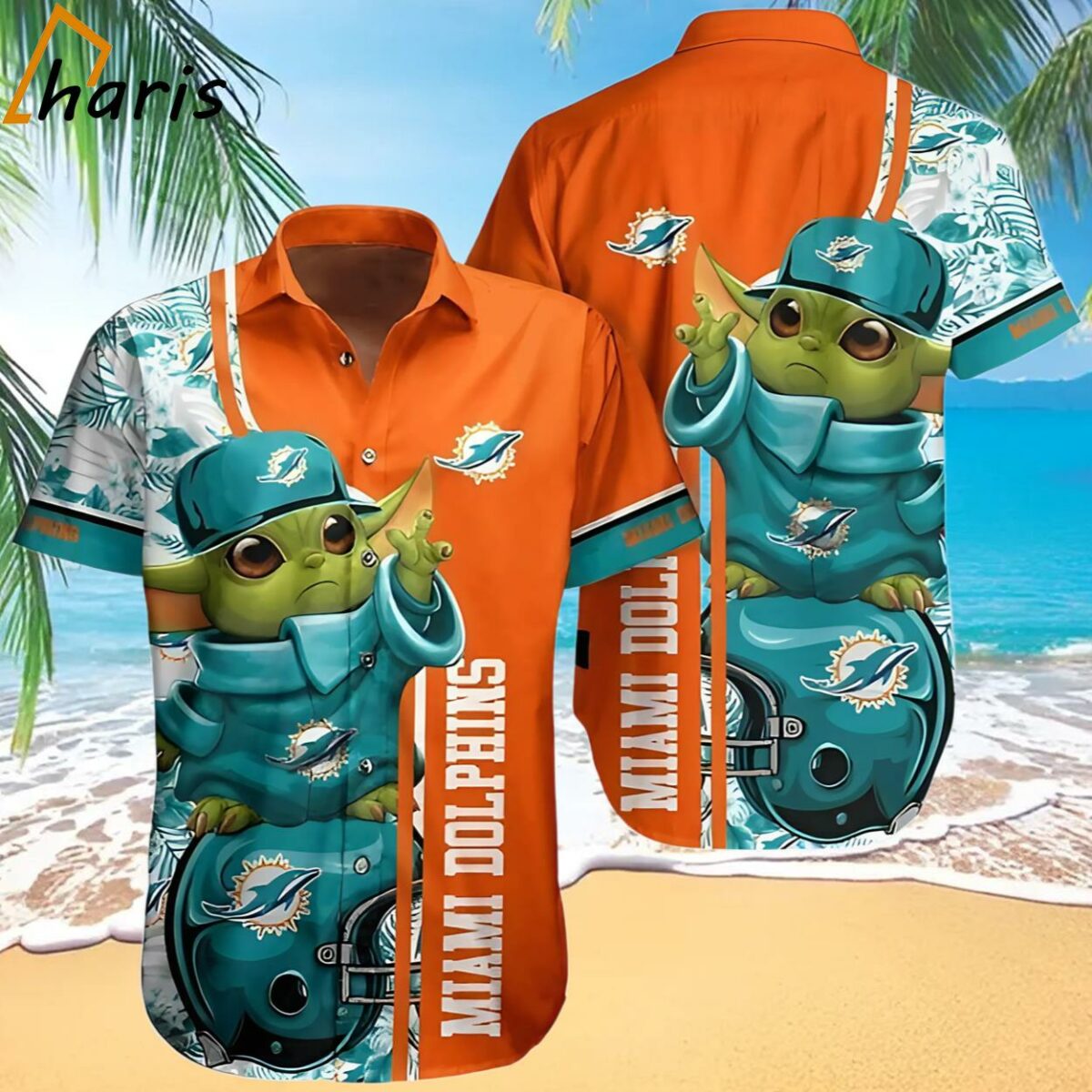 NFL Miami Dolphins Baby Yoda Hawaiian Shirt 1 1