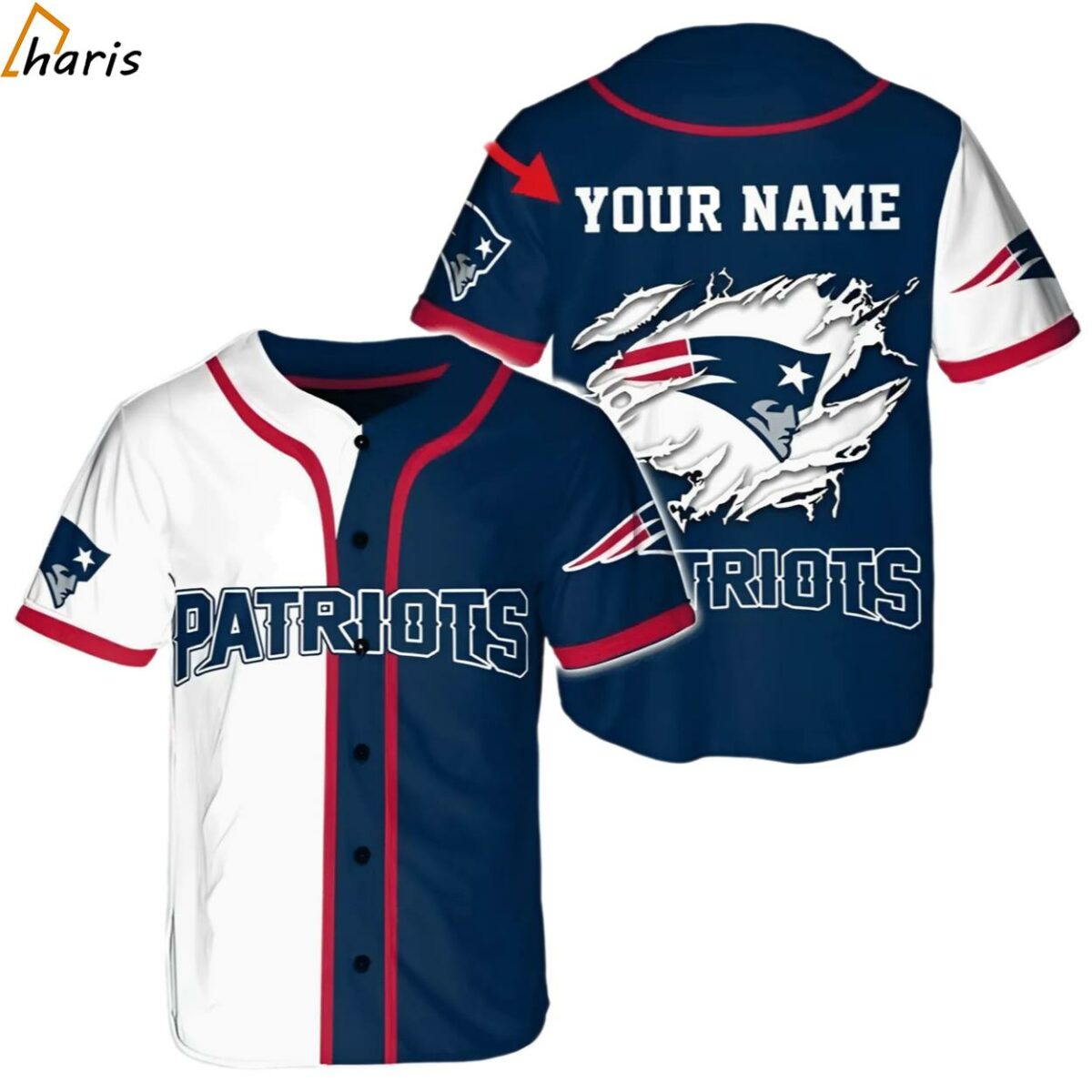 NFL New England Patriots Custom Name White Navy Baseball Jersey jersey jersey